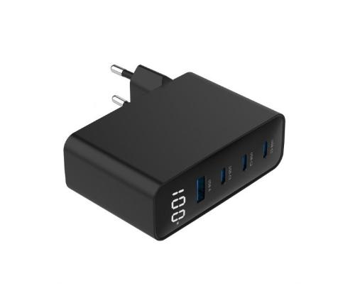 CHARGER USB 100W 4PORT GAN/TA-UC-PDQC100LCD-01-BK GEMBIRD