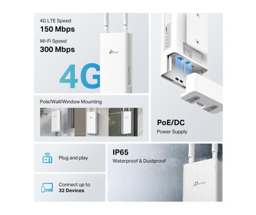 WRL 3G/4G ROUTER 300MBPS/TL-MR100-OUTDOOR TP-LINK