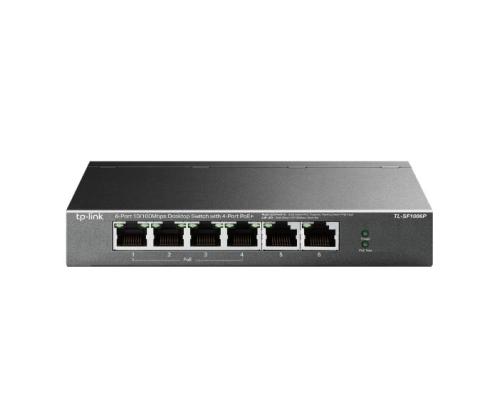 Switch TP-LINK TL-SF1006P Desktop/pedestal 6x10Base-T / 100Base-TX PoE+ ports 4 TL-SF1006P