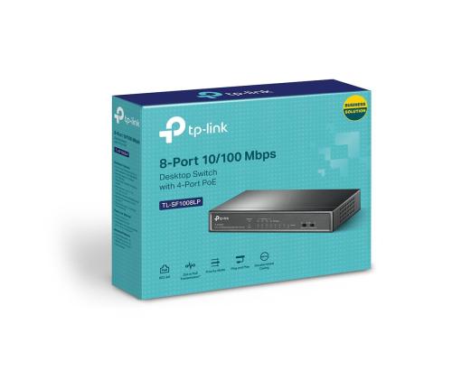 Switch TP-LINK Desktop/pedestal 8x10Base-T / 100Base-TX PoE ports 4 TL-SF1008LP
