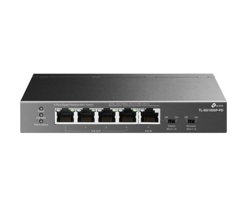 Switch TP-LINK TL-SG1005P-PD Desktop/pedestal 5x10Base-T / 100Base-TX / 1000Base-T PoE+ ports 5...