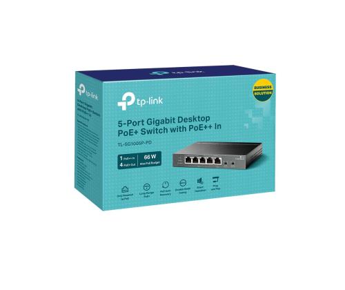 Switch TP-LINK TL-SG1005P-PD Desktop/pedestal 5x10Base-T / 100Base-TX / 1000Base-T PoE+ ports 5...