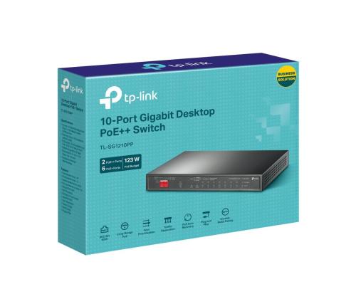 Switch TP-LINK TL-SG1210PP 9x10Base-T / 100Base-TX / 1000Base-T 1x10/100/1000BASE-T/SFP combo PoE...