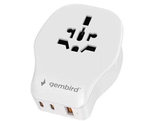 POWER ADAPTER TRAVEL 20W/WHITE TPA-1A2C20-02-W GEMBIRD