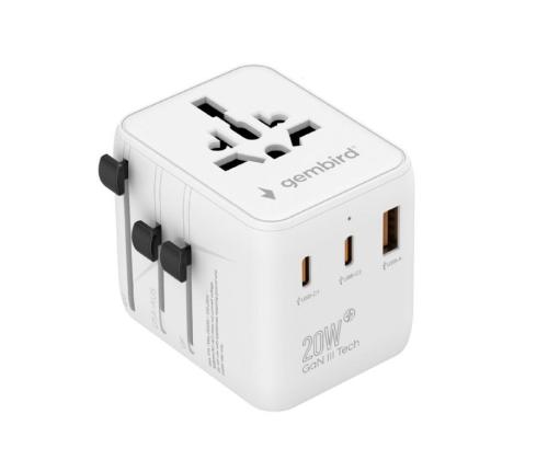 POWER ADAPTER TRAVEL 20W/WHITE TPA-1A2C20-01-W GEMBIRD