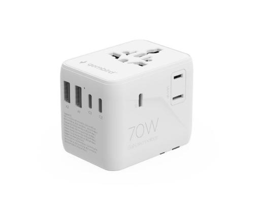 POWER ADAPTER TRAVEL 70W/WHITE TPA-2A3C70-01-W GEMBIRD