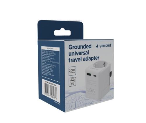 POWER ADAPTER GROUNDED 20W/WHT TPA-EU1A1C20-01-W GEMBIRD
