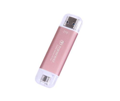 External SSD TRANSCEND ESD310 2TB USB-C USB 3D NAND Write speed 950 MBytes/sec Read speed 1050...