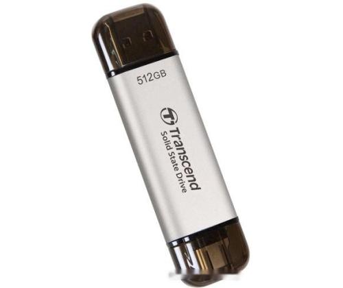 External SSD TRANSCEND ESD310 512GB USB-C USB 3D NAND Write speed 900 MBytes/sec Read speed 1050...