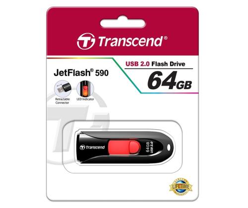 MEMORY DRIVE FLASH USB2 64GB/590 TS64GJF590K TRANSCEND