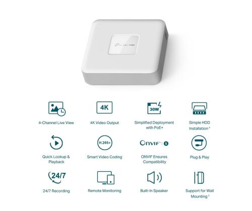 NET VIDEO RECORDER 4CH/VIGI NVR1104H-4P TP-LINK