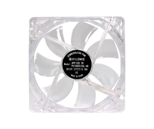 CASE FAN 120MM TRANSP 3PIN+4P/RED 12V XF046 XILENCE
