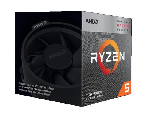 CPU AMD Ryzen 5 3400G 3700 MHz Cores 4 4MB Socket SAM4 65 Watts GPU Radeon RX Vega 11 BOX...