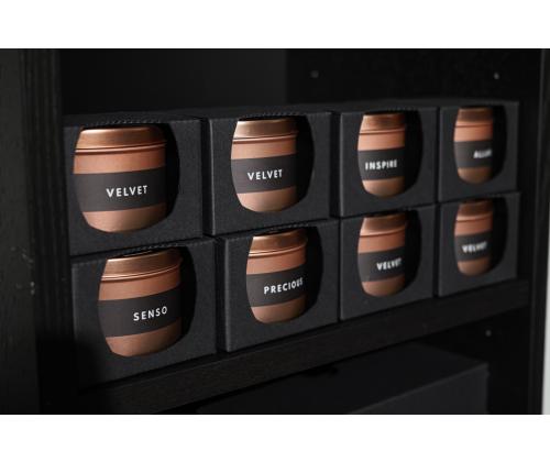 Lõhnaküünal CF Velvet 30h kuldses topsis