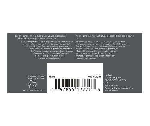 LOGI G305 Recoil Gaming Mouse BLACK EER2