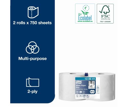 Majapidamispaber, rullis TORK Advanced Combi W1/W2 255m 2-kihiline valge (130041)