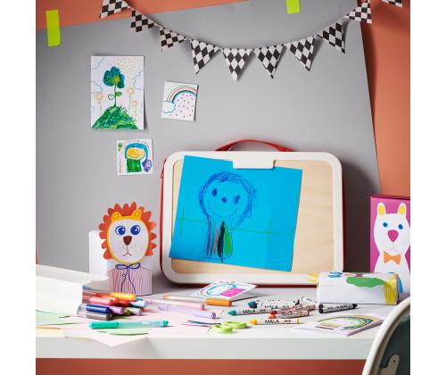 MÅLA kaasask. joonistustarvete karp, punane, 35x27 cm