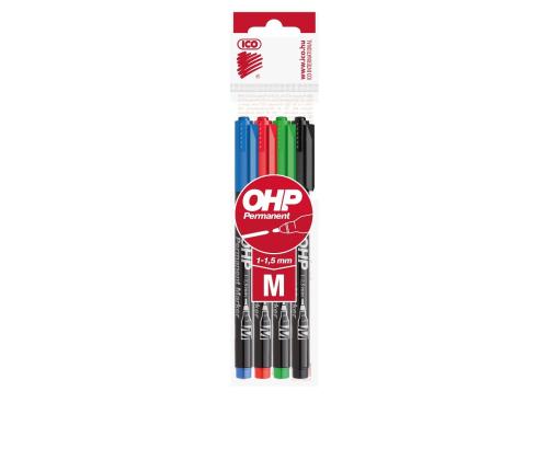 Marker OHP Pen ICO M suurus 4värvi komplektis