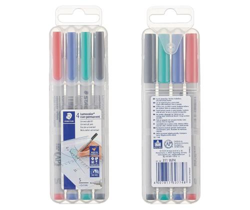 Markerite komplekt STAEDTLER Lumocolor 311F vee baasil 4 värvi