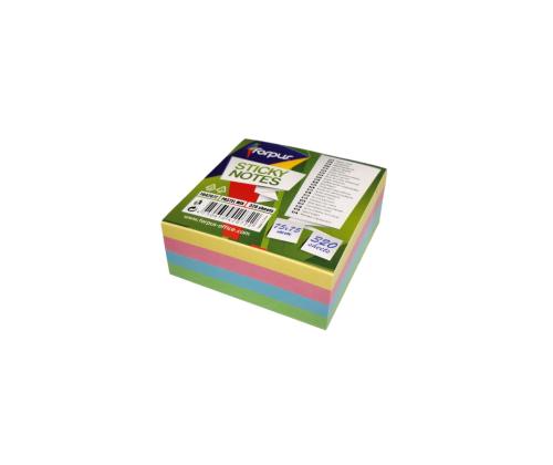 Märkmekuup 75x75mm FORPUS pastelsed toonid 320 lehte