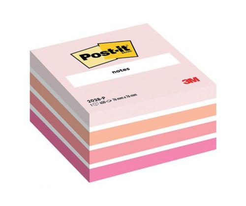 Märkmekuup 76x76mm POST-IT 2028P roosad pastelsed toonid 450 lehte
