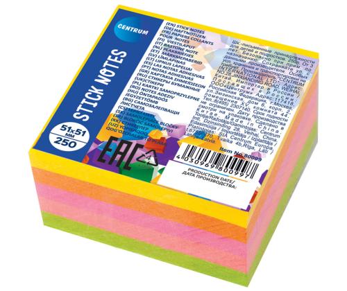 Märkmekuup CENTRUM 51x51mm neoontoonid 250l