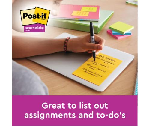 Märkmepaber 101x152mm A6 POST-IT 6445 Super Sticky 4x45 lehte