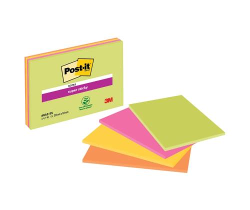 Märkmepaber 200x149mm A5 POST-IT 6845 Super Sticky 4x45 lehte