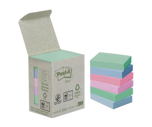 Märkmepaber 38x51mm POST-IT Recycled 6531GB pastelne 6x100 lehte