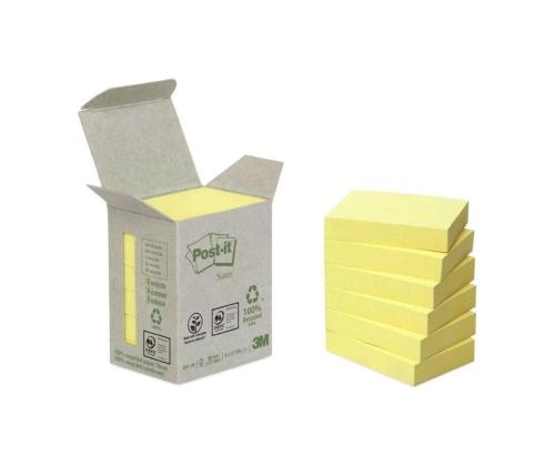 Märkmepaber 38x51mm POST-IT Recycled 653RY kollased 6x100 lehte