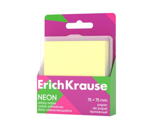 Märkmepaber 75x75mm ERICH KRAUSE kollane 80 lehte