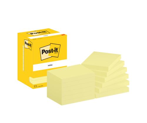 Märkmepaber 76x102mm POST-IT 657 kollane 12x100 lehte