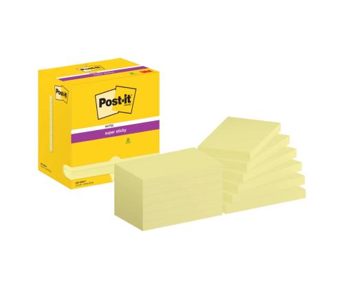 Märkmepaber 76x127mm POST-IT 655 kollane 12x90 lehte