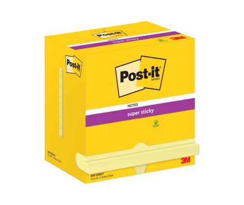 Märkmepaber 76x127mm POST-IT 655 kollane 12x90 lehte