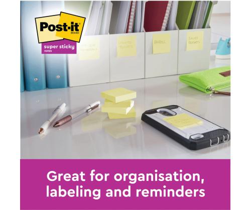 Märkmepaber 76x76mm POST-IT kanaari kollane 12x100 lehte