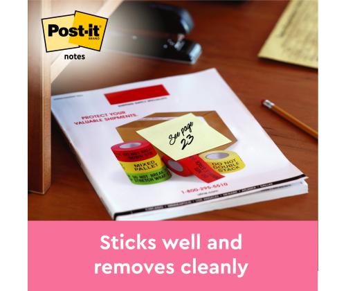 Märkmepaber 76x76mm POST-IT kanaari kollane 6x100 lehte