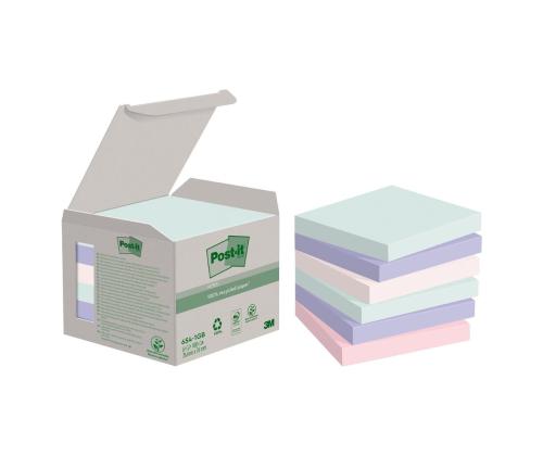 Märkmepaber 76x76mm POST-IT Recycled pastelsed 6x100 lehte