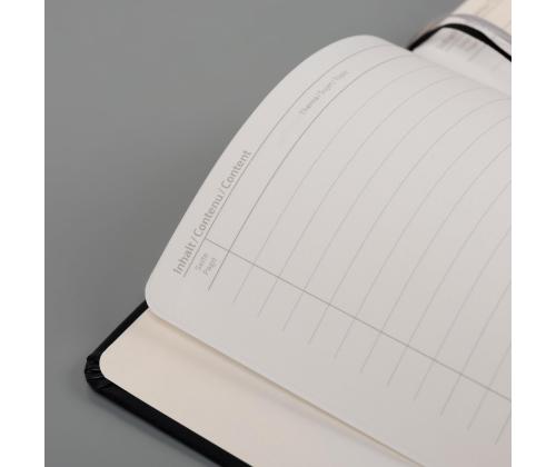 Märkmik A5 kummikinnitusega ruuduline Kompagnon Classic 192 lehte must