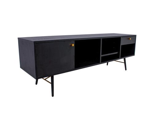 TV-laud LUXEMBOURG 150x40xH50cm, must melamiin