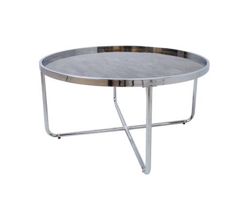 Diivanilaud ASTOR D80xH40cm, hall, klaas, terasjalad