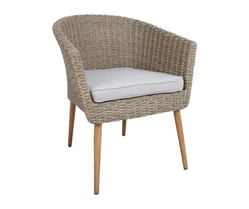 Tool NORWAY beež 61x62xH76cm, alumiiniumraam, kunstrotang