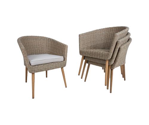 Tool NORWAY beež 61x62xH76cm, alumiiniumraam, kunstrotang