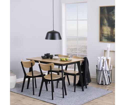 Söögilaud ROXBY 120x80xH76cm, tamm/must