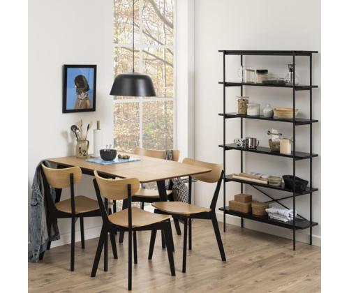 Söögilaud ROXBY 120x80xH76cm, tamm/must