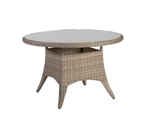 Aiamööblikomplekt PACIFIC 4-tooliga (10494) D120xH75cm, alumiiniumraam plastikpunutisega, värvus: hallikasbeež