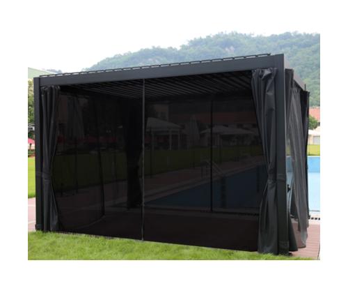 Varikatus MIRADOR 3x3xH2,5m textilene seintega, tumehall