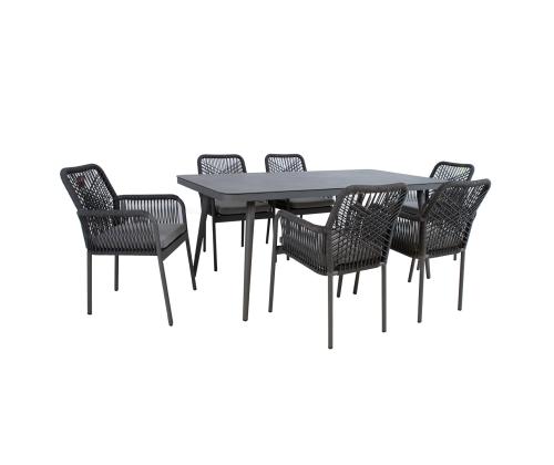 Aiamööblikomplekt HELA laud ja 6 tooli