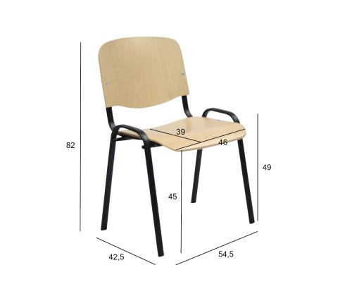 Klienditool ISO, 54,5x42,5xH82cm, pöök/must, vineer