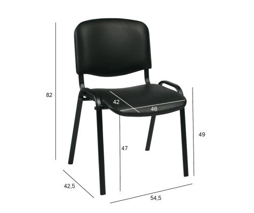 Klienditool ISO, 54,5x42,5xH82cm, iste: kunstnahk, värvus: must, raam: must