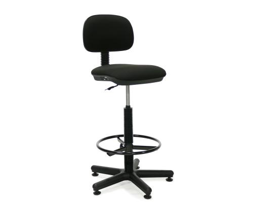 Kõrge töötool SENIOR, 44x39,5-42xH87-118,5cm, must, süsteetiline kangas, plastik